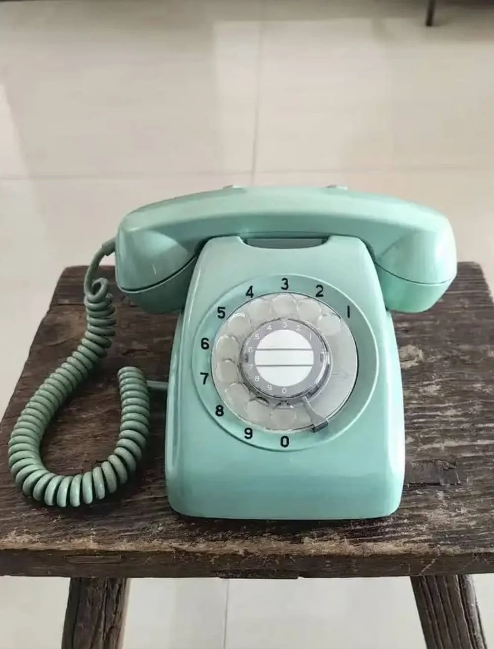 1-tuya Nostalgic Classic Blue Rotary Dial Telephone - Image 1